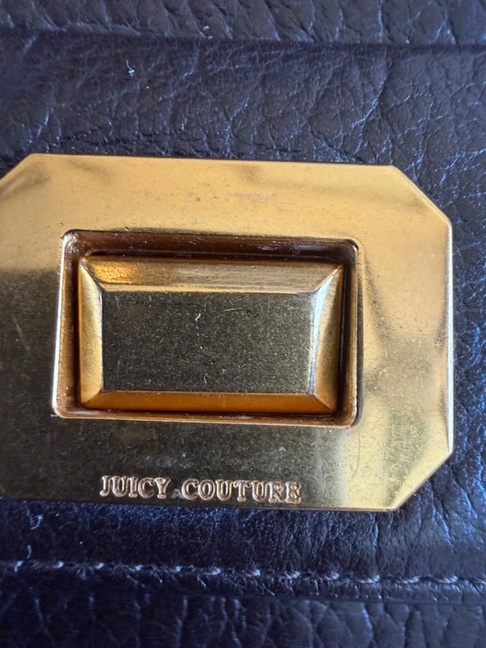 Juicy Couture Brown Leather Turn Lock Zip Around Wallet